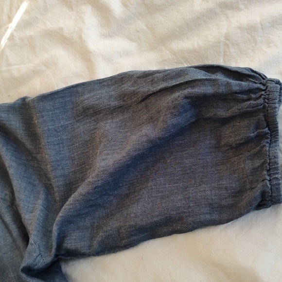 Kim Rogers Peasant Neckline 3/4 Sleeve Embroidered Appliqued Poet Blouse Blue 1X - Picture 6 of 11